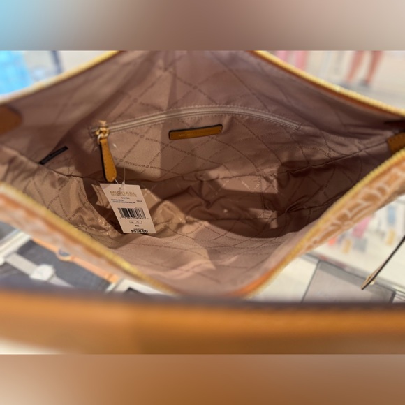 Michael Kors Dover Half-Moon Shoulder Hobo Bag Gingery Brown - Picture 7 of 13